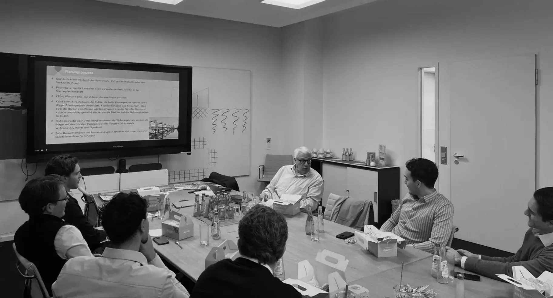 A workshop running around a boardroom table