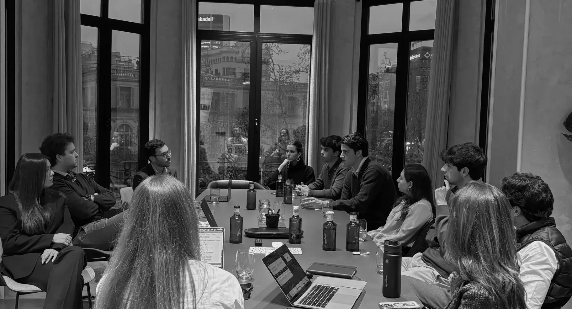 A workshop running around a boardroom table