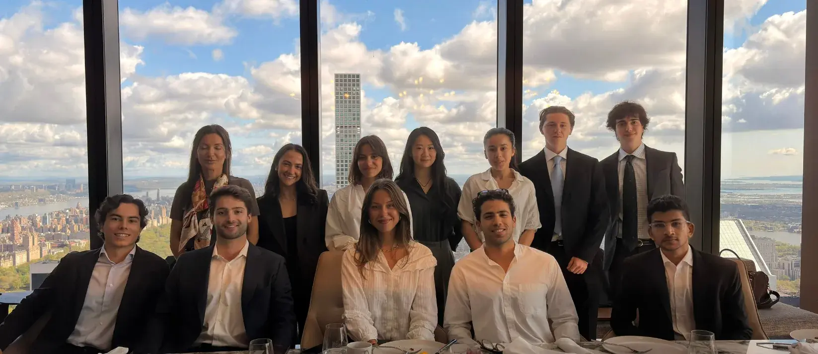 REA New York members at J.P. Morgan's offices overlooking Manhattan