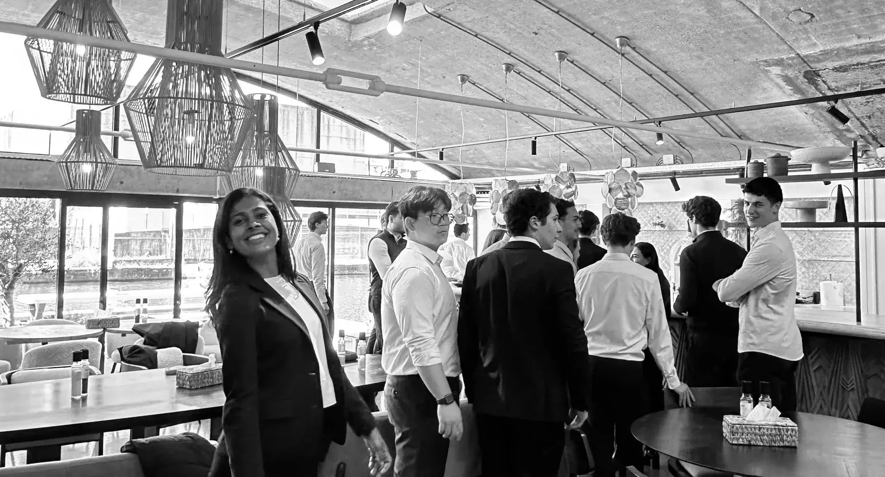 Drinks with the team at OCP’s Orange Bar inside the office
