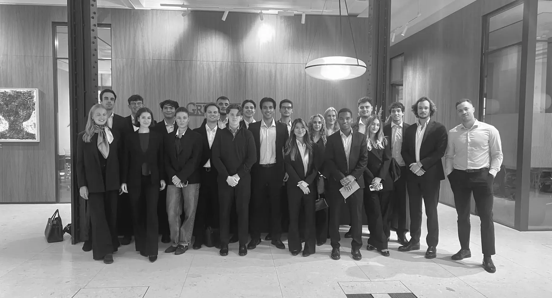 The group in the lobby at Greystar at the start of the first day
