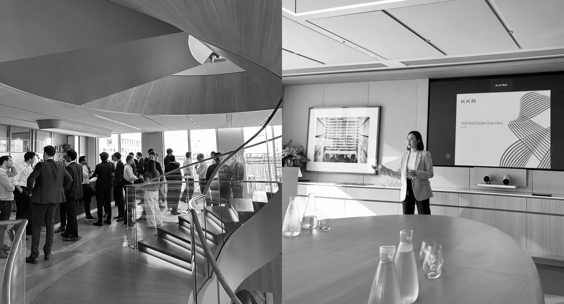 The KKR office, and the real estate overview presented to the group