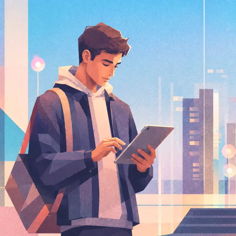 Illustration of a member using the REA digital platform
