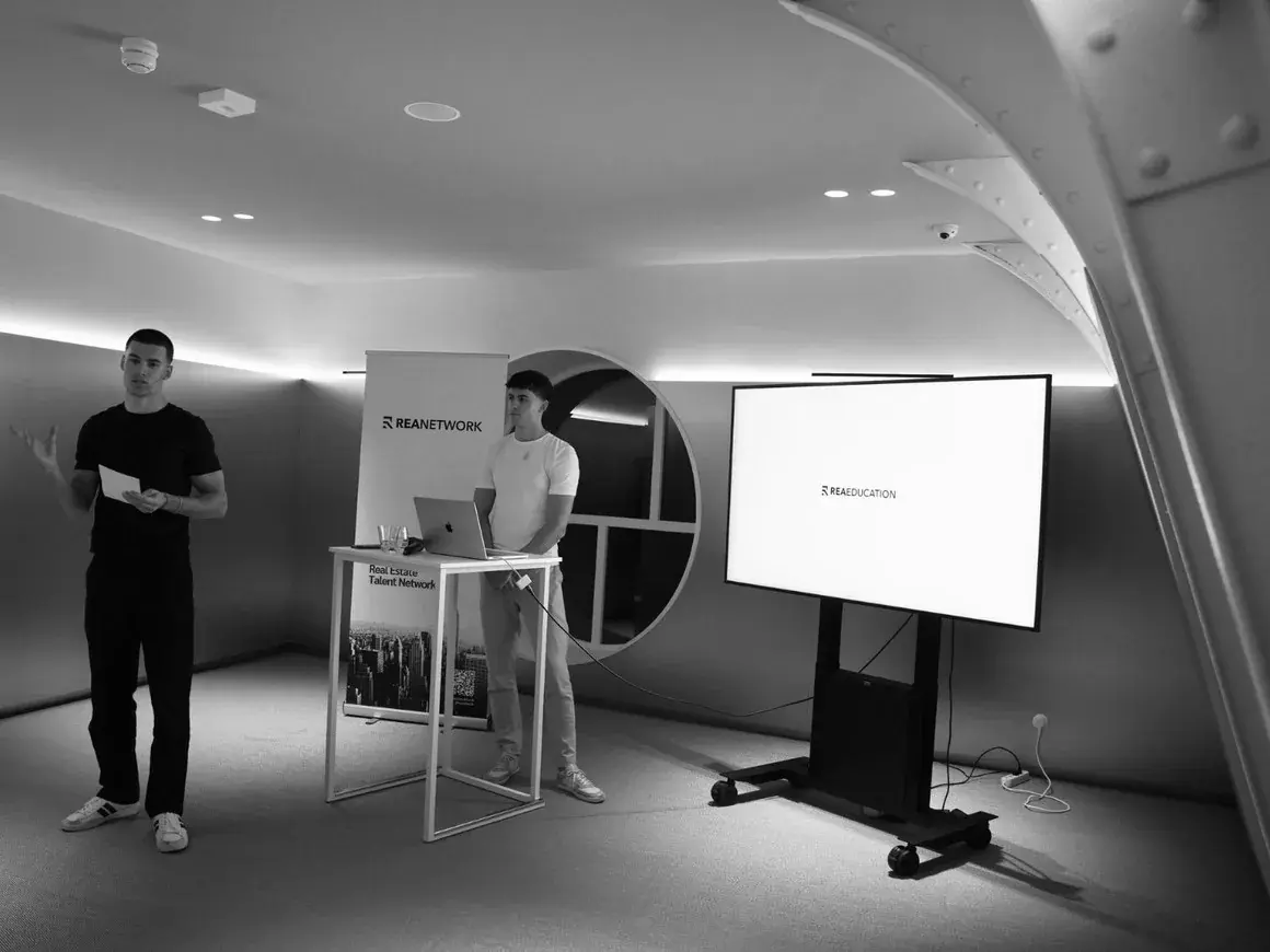 Two speakers presenting at the Amsterdam kickoff